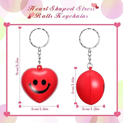 Heart-Shaped Ball Stress Reliever Keychain
