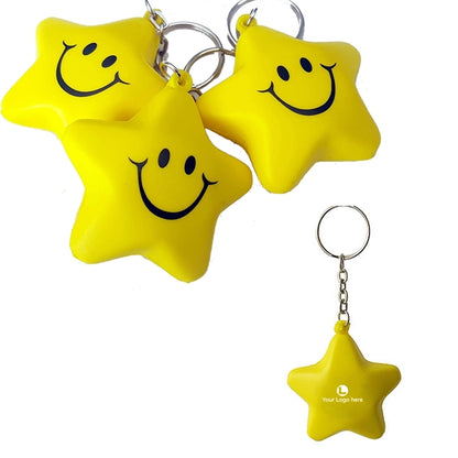 Stress Reliever Star-Shaped Ball Keychain