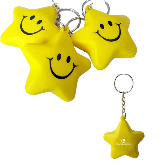 Stress Reliever Star-Shaped Ball Keychain