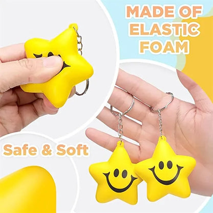 Stress Reliever Star-Shaped Ball Keychain