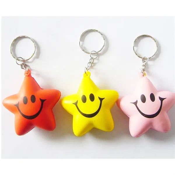 Stress Reliever Star-Shaped Ball Keychain