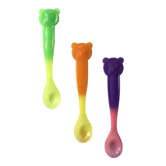 Color Changing Bear Plastic Spoon