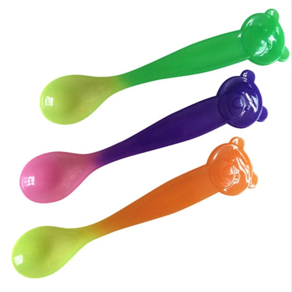 Color Changing Bear Plastic Spoon