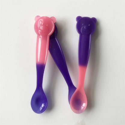 Color Changing Bear Plastic Spoon