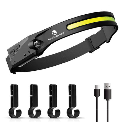 Wide Beam Rechargeable Headlamp with Clip