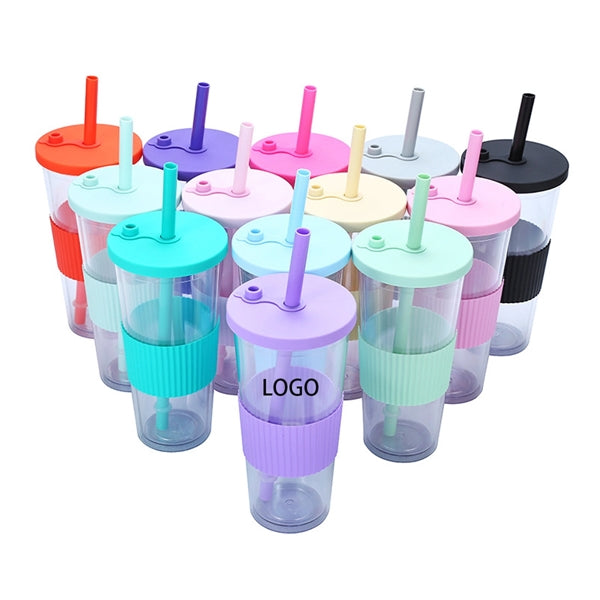 24oz Double Wall Tumbler Cup with Lid