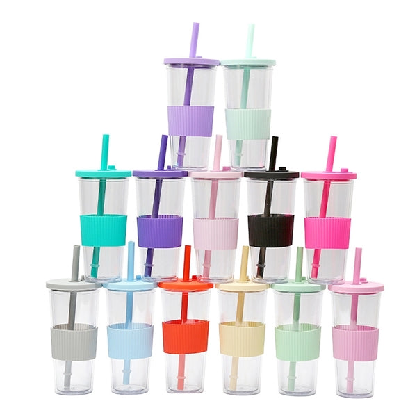 24oz Double Wall Tumbler Cup with Lid