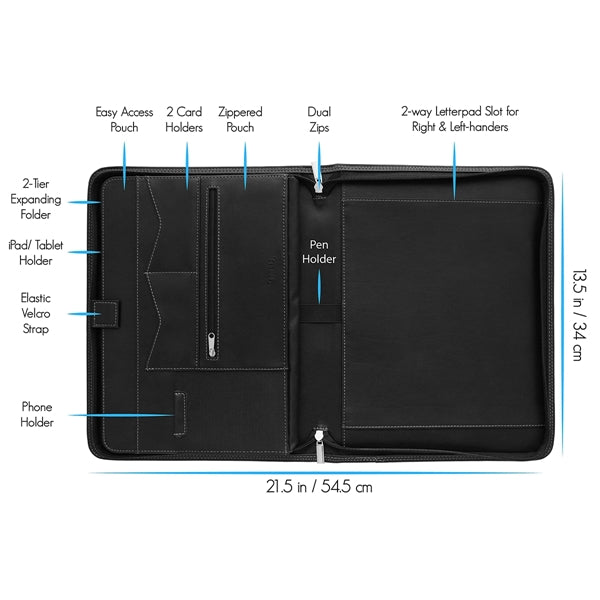 Zippered Padfolio Portfolio Binder