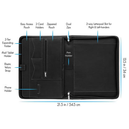 Zippered Padfolio Portfolio Binder