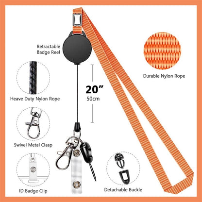 Retractable Lanyard Badge Reel Combo