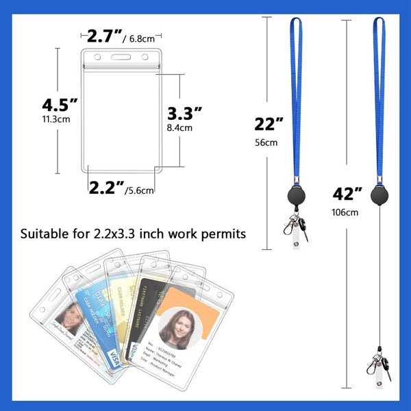 Retractable Lanyard Badge Reel Combo