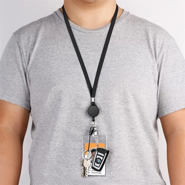 Retractable Lanyard Badge Reel Combo