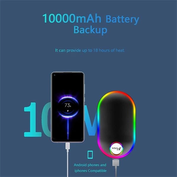 Portable 10000mAh Hand Warmer Power Bank