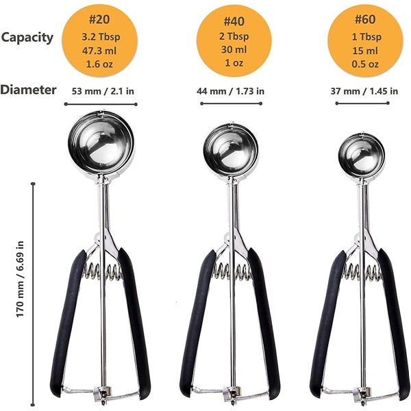 3Pcs Ice Cream Scoop Set