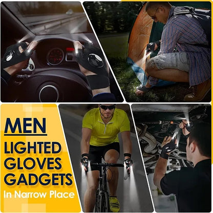 LED Flashlight Finger Gloves Waterproof Light