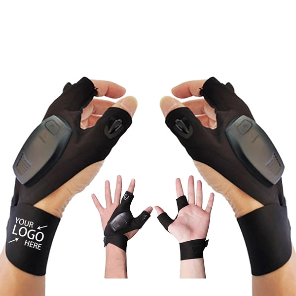 Rechargeable LED Flashlight Finger Gloves Waterproof Light