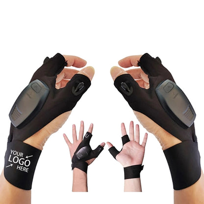 Rechargeable LED Flashlight Finger Gloves Waterproof Light