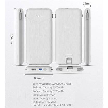 10000 mAh Charger Power Bank with Built in AC Plug