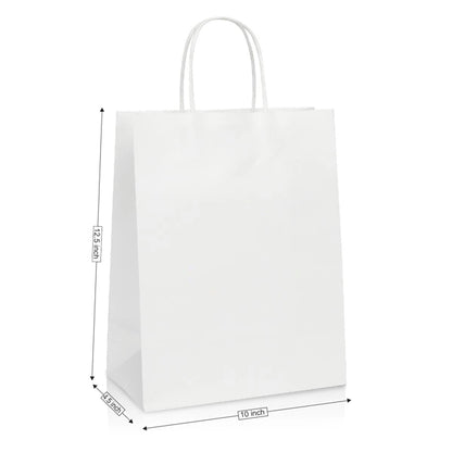 WHITE KRAFT SHOPPING BAG (10" X 4.5" X 12.5") LARGE