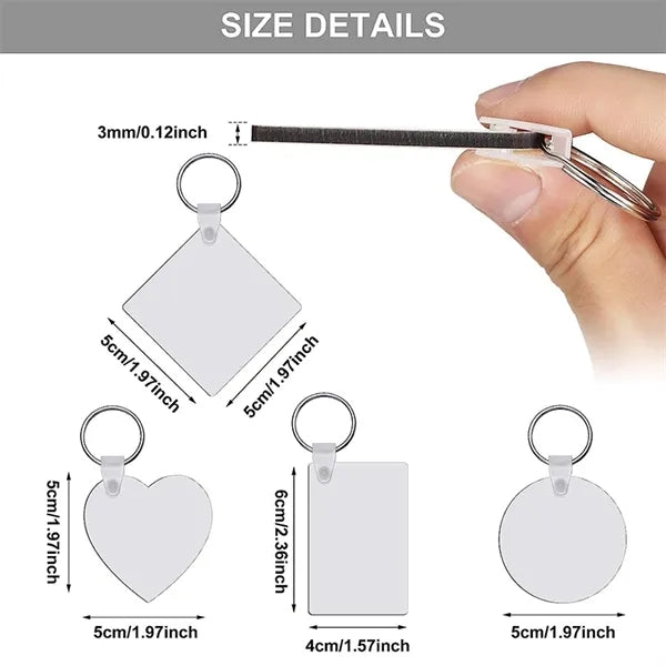 Double-Sided Printed MDF Keychain with Keyrings