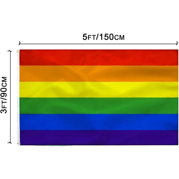 Rainbow Pride Flag Banner LGBT Gay Lesbian Love Equal