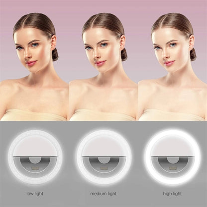 Rechargeable Clip on Selfie Ring Light