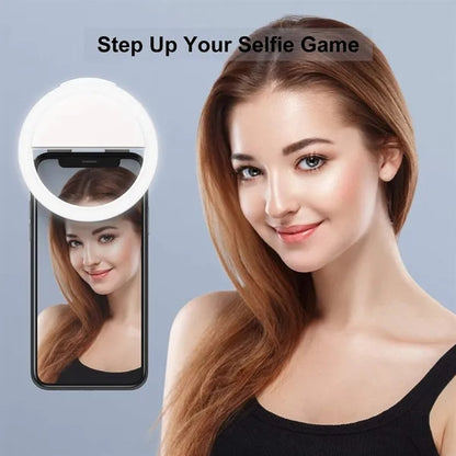 Rechargeable Clip on Selfie Ring Light