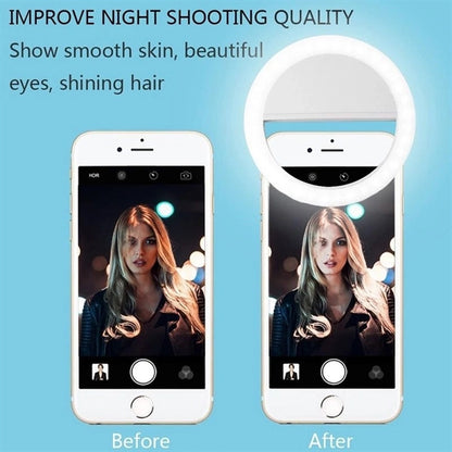 Rechargeable Clip on Selfie Ring Light