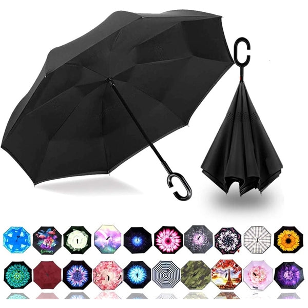 C-Shaped Handle Windproof Inverted Reverse Umbrella
