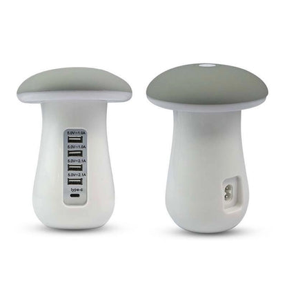 5 Port Mushroom Lamp Charging Station