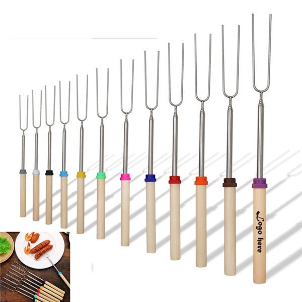 Extendable Roasting Sticks With Wooden Handle