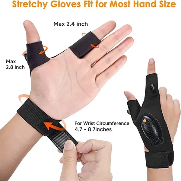 Rechargeable LED Flashlight Gloves