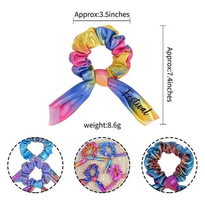 Rainbow Hair Scrunchies