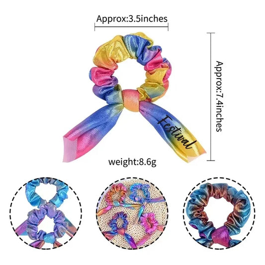 Rainbow Hair Scrunchies
