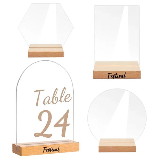 Acrylic Sign with Wood Stand