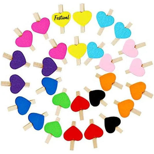 Heart Mini Wooden Clothespin