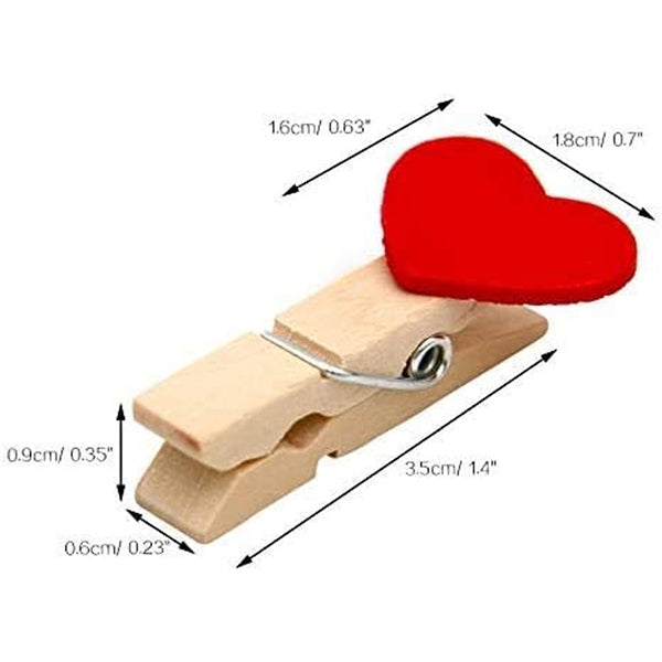 Heart Mini Wooden Clothespin