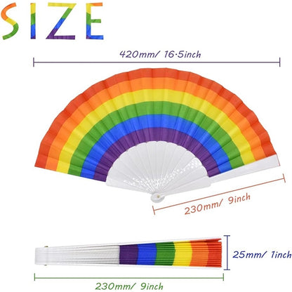 Rainbow Plastic Folding Fan