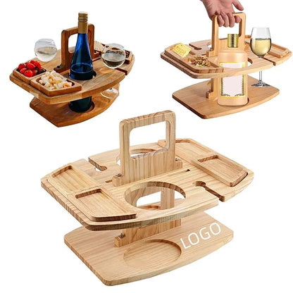 Portable Wooden Picnic Tray Table