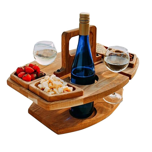 Portable Wooden Picnic Tray Table