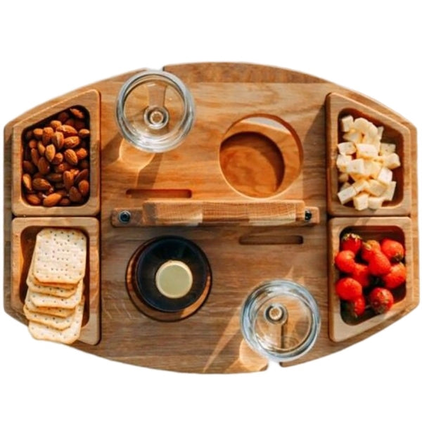 Portable Wooden Picnic Tray Table