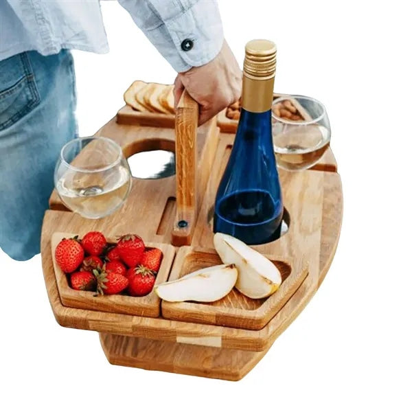 Portable Wooden Picnic Tray Table