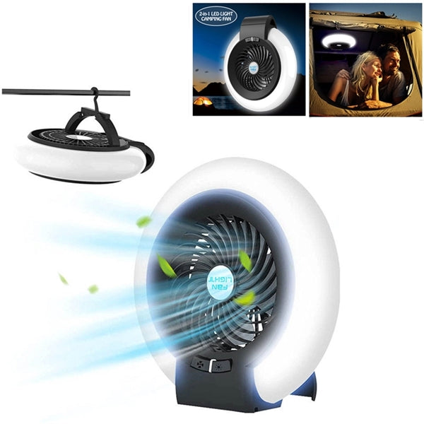 Rechargeable Camping Hanging Fan with LED Lights