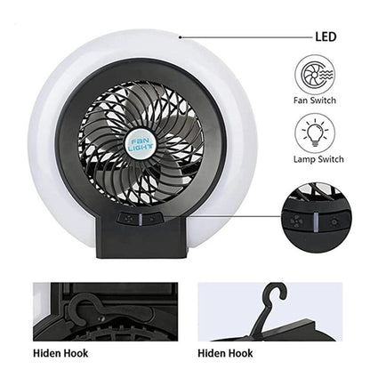 Rechargeable Camping Hanging Fan with LED Lights