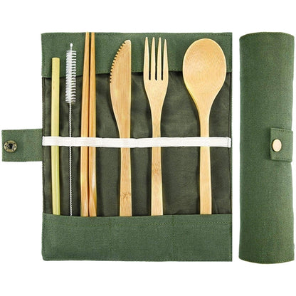 Bamboo Utensils Set with Case
