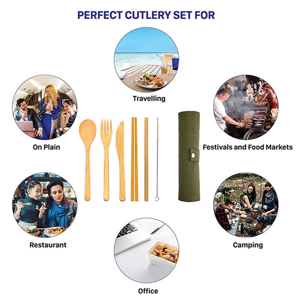 Bamboo Utensils Set with Case
