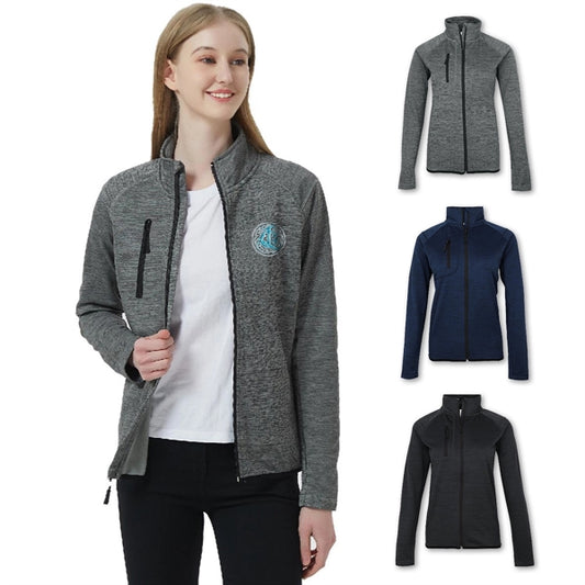 WOMEN'S FULL ZIP SWEATER FLEECE JACKET (BRUSHED BACK)