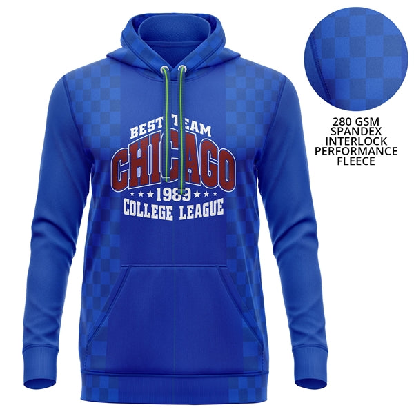 Unisex 280 GSM Spandex Interlock Fleece Sublimation Hoodie