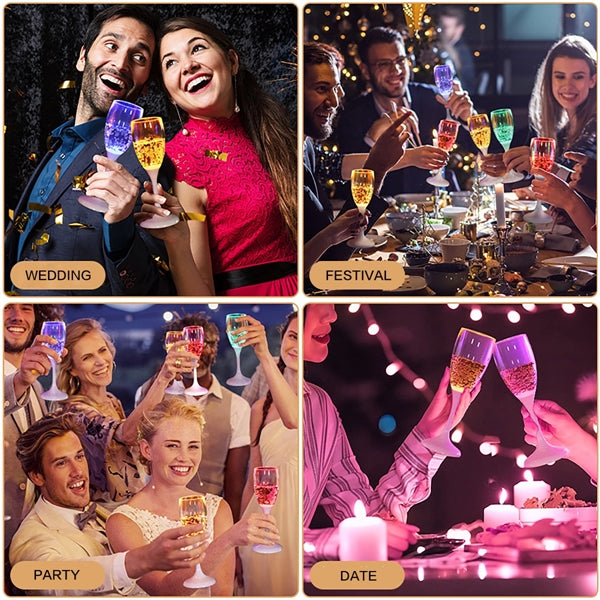LED Wine Champagne Flute Glasses