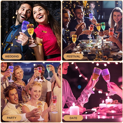 LED Wine Champagne Flute Glasses